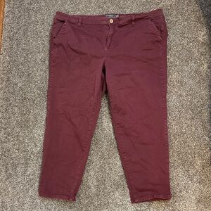 Torrid Dark Red Ankle Jeans